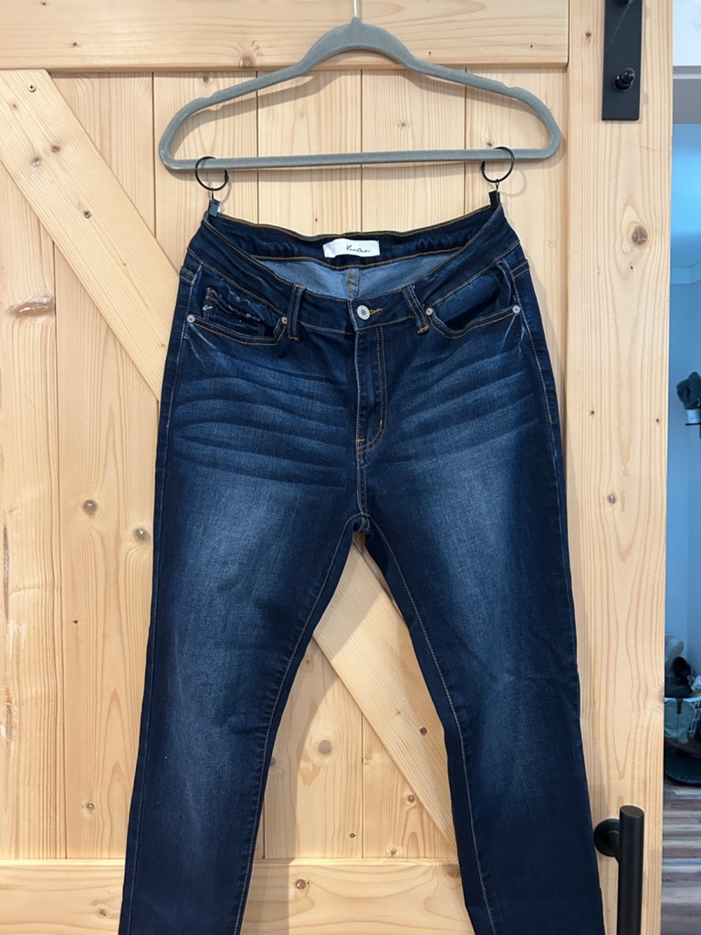 Women's Dark Blue Stretch Jeans - Unbranded